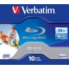 Фото товара BD-R DL Verbatim 50Gb 6x Wide Printable (10 Pack Jewel Box) (43736)