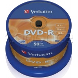 Фото DVD-R Verbatim Matt Silver 4.7Gb 16x (50 Pack Cakebox) (43548)