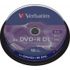 Фото товара DVD+R DL Verbatim Matt Silver 8.5Gb 8x (10 Pack Spindle Wrap) (43666)
