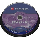 Фото DVD+R Verbatim Matt Silver 4.7Gb 16x (10 Pack Cakebox) (43498)