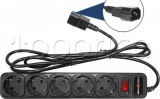 Фото Сетевой фильтр LogicPower LP-X5-UPS для ИБП 2 м, 5 розеток, черный (2753)