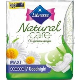 Фото Женские гигиенические прокладки Libresse Natural Care Maxi Goodnight 7 шт. (7322540611236)