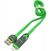 Фото товара Кабель USB2.0 AM -> Lightning/micro-USB PowerPlant 2in1 Quick Charge Flat Green 1 м (KD00AS1291)