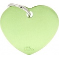 Фото Адресник MyFamily Сердце большое, зеленый Basic Aluminum (MFB42)