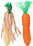 Фото Игрушка для грызунов Trixie Морковь+кукуруза сизаль 15 см (6192)