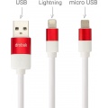 Фото Кабель USB2.0 AM -> Lightning/micro-USB Drobak 1 м DR-1622 White (219092)