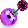Фото товара Серьги Biojoux Exotic Double-Ball Rose Crystal Ball / Rose Shiny Ball 6/10 мм (BJE606)