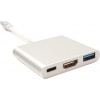 Фото товара Адаптер USB Type C -> HDMI/USB3.2 Gen1/Type C PowerPlant (KD00AS1306)