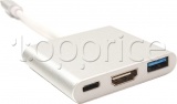 Фото Адаптер USB Type C -> HDMI/USB3.2 Gen1/Type C PowerPlant (KD00AS1306)