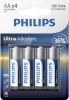 Фото товара Батарейки Philips Ultra Alkaline AA/LR6 BL (LR6E4B) 4 шт.